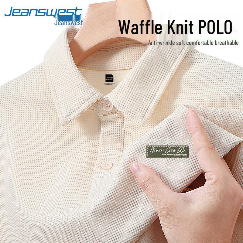 Jeanswest Men s Waffle Knit Loose Fit Polo Shirt L