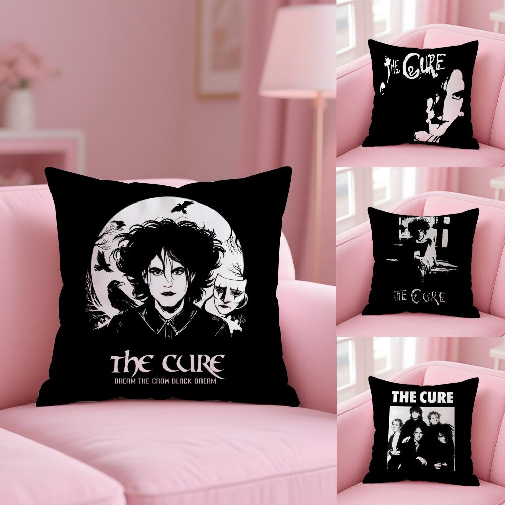 Vintage The C-Cure Rock Band Cushion Cover Plush Fabric Soft Double-Sided Printed Sofa Warm Winter Home Gift Pillow Cover