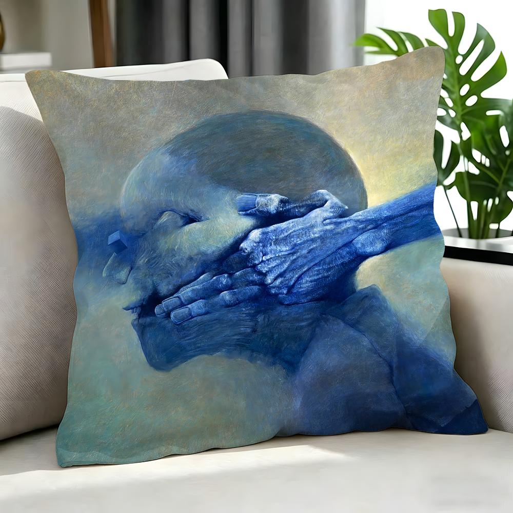 Art ZZdzislaw Beksinskied Cushion Cover Cushion Cover Set Pcs x x x Pillowcase Decorative Sofa Home Decor