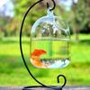 Portable Glass Ball Hanging Stand Retro Iron Display Stand  Aquarium Fish Bowl