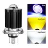 1 Adet 12-80V Evrensel H4 LED Motosiklet Farı 16000Lm BA20D H6 Melek Göz Motor Led Ampul CSP Çip Lens Motosiklet Farı Beyaz Sarı Hi Lo Işın