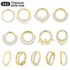 1 ks Titanový kroužek do nosu Daith náušnice Conch Helix Septum Piercing Clicker Segment Helix Rook Piercingy do uší Šperky na tělo pro ženy 16G