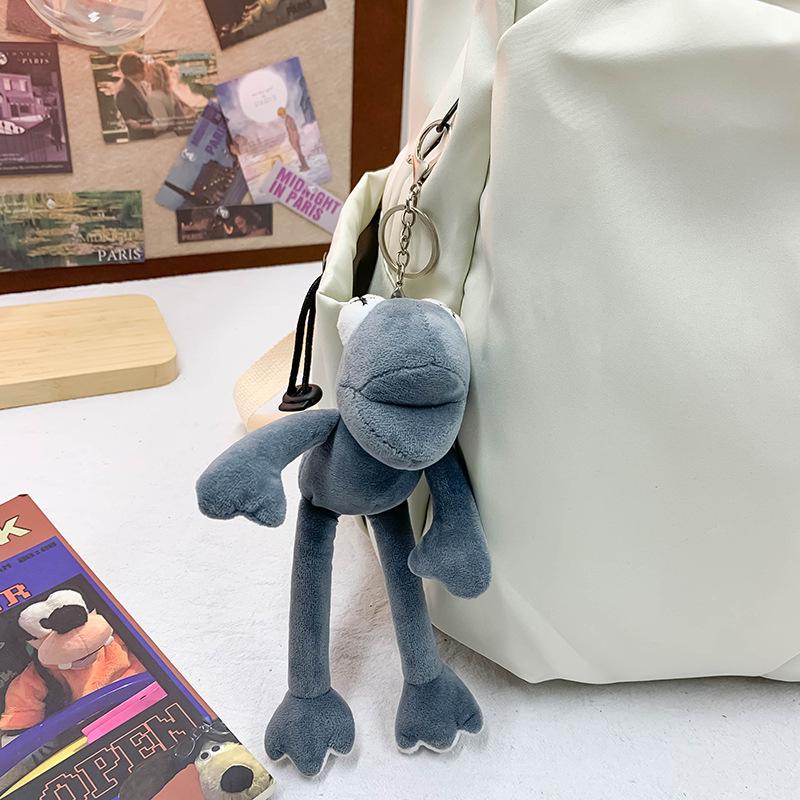 20Cm New Cartoon Plush Long Leg Frog Plush Pendant Green Frog Bag Doll Accessories Clothing Hanging Doll Birthday Gift