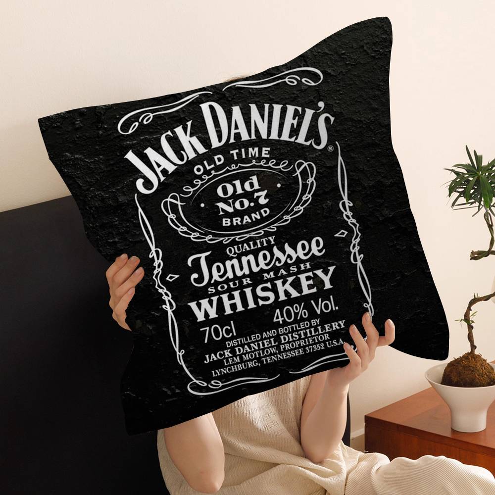 J-Jack D-Daniels LOGO Office Cushion Pillowcase Car Cushion Cover45X45CM Lumbar Pillowcase Sofa Pillowcover