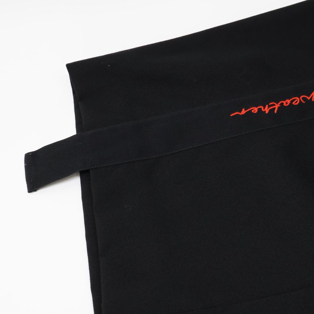 STELLA McCARTNEY [xWE ARE THE WEATHER] Black embroidered tape wide pants Bottoms 36 blackUsed