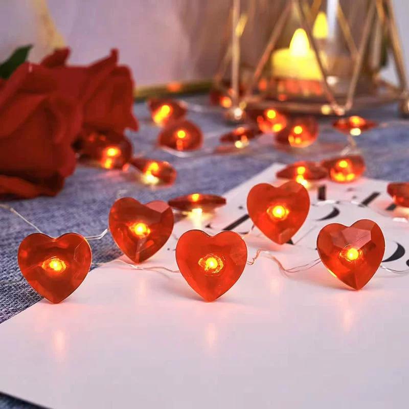 

1PC String Lights Outdoor Battery Powered DIY LED Light Home Decor Heart Shape 2M 20LED 2m