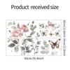 Watercolor Minimalist Flower Butterfly Wall Sticker Self-Adhesive for Bedroom Vanity Wall Decoration