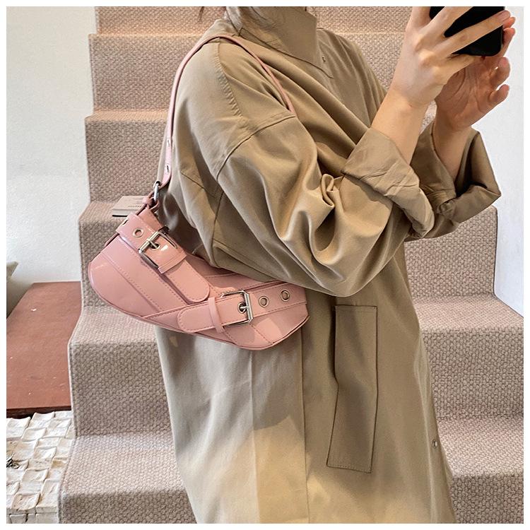 Bolsa Baguette de Ombro para Motociclista Estilo Retrô Quente Tendência 2024