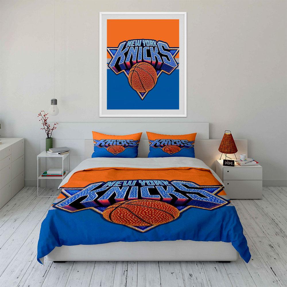 Set Biancheria da Letto Basket New York Knicks Set Copripiumino Copripiumino Federe (1 * Copripiumino 2 * Federe, senza piumino)