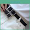 Trendy Korean Style Women's Fashionable Simple Versatile Jeans Belt In Pu Material