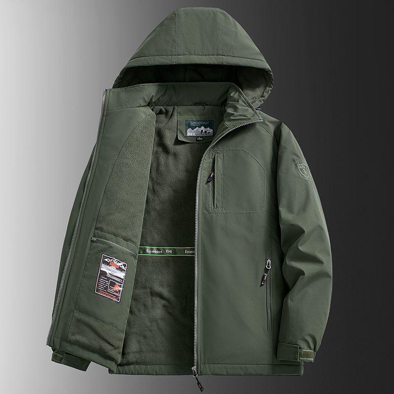 Men's High-End Windproof Fleece Jacket - Autumn/Winter Casual Outdoor Workwear