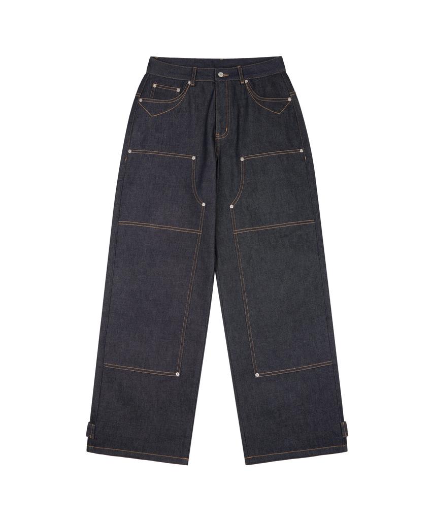 AAKAM Steve Cinch Back Denim Pants (Blue)