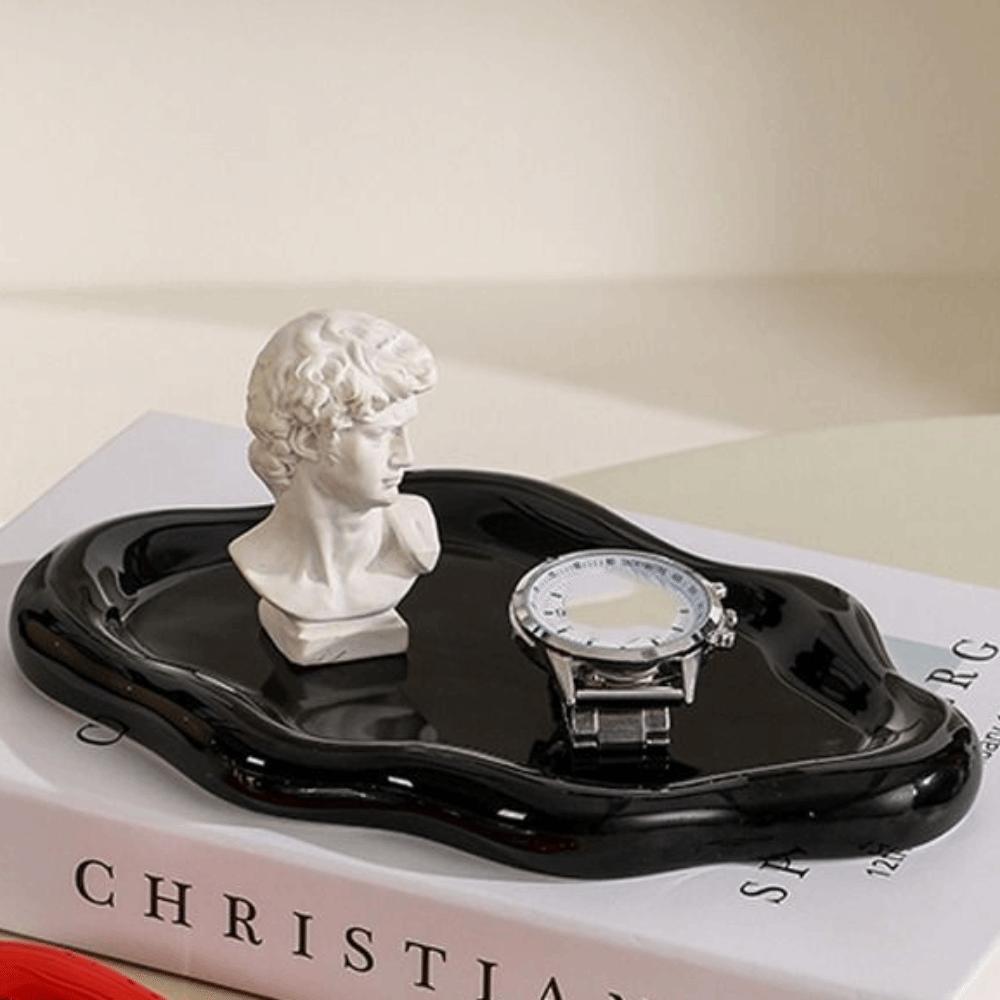 Ceramic Trinket Tray Stylish Jewelry Display Dish Perfumes Arrangement Ring Holder  Aesthetic Gift