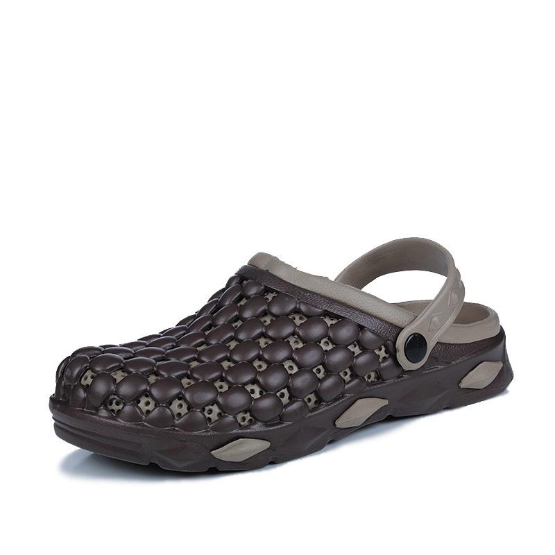Men s Breathable Slip-On Sandals: Closed Toe Beach & Garden Shoes 42
