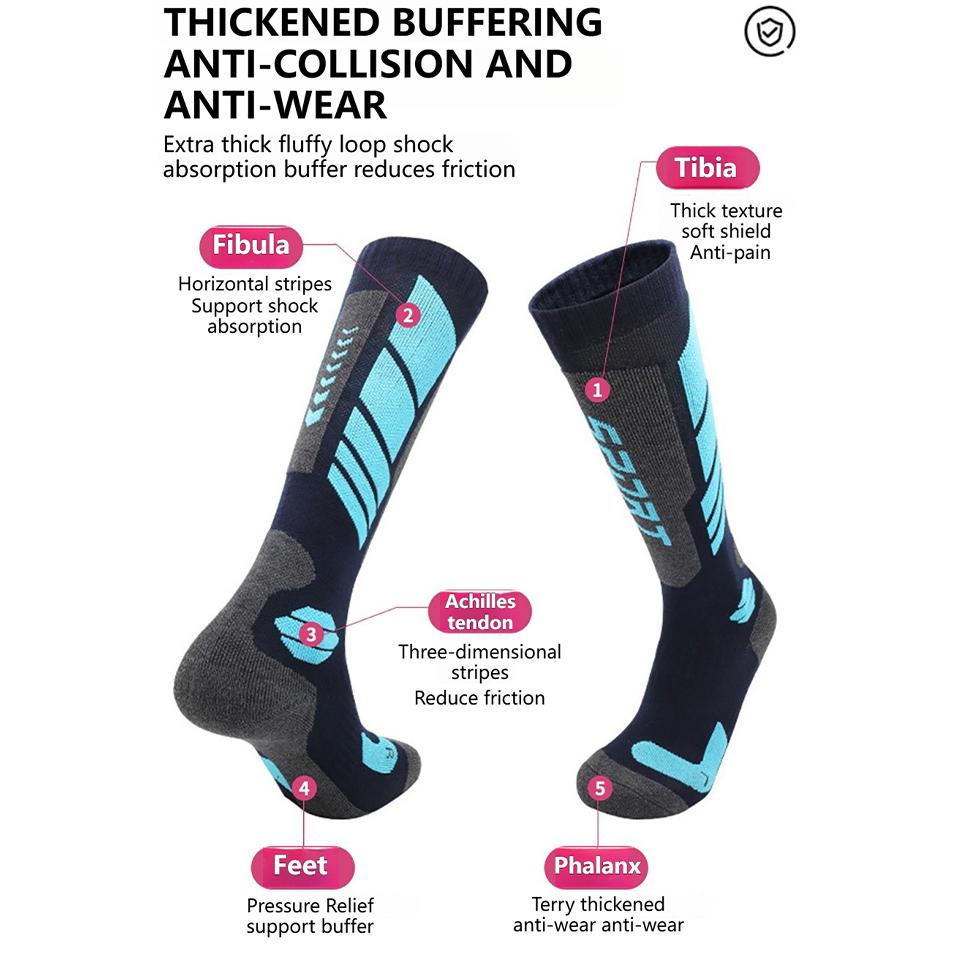 Thermal Winter Socks High Elastic Anti Cold Skiing Outdoor High Sports Cycling Stockings Adult Warm Absorb Sweat Hiking Socks