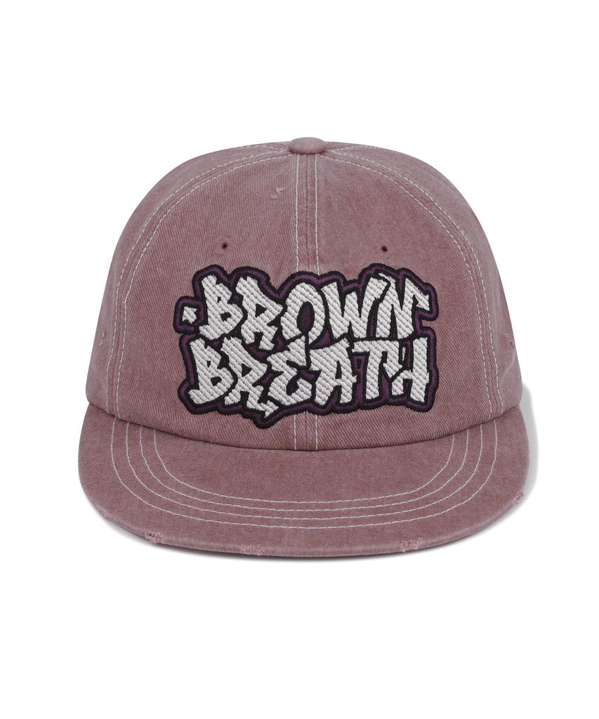 BROWNBREATH Washing Graffiti Logo Cap - Burgundy