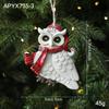 Festive Resin Owl Ornament with Jute Rope Vintage Resin Pendant Xmas Decor Gift Accessory