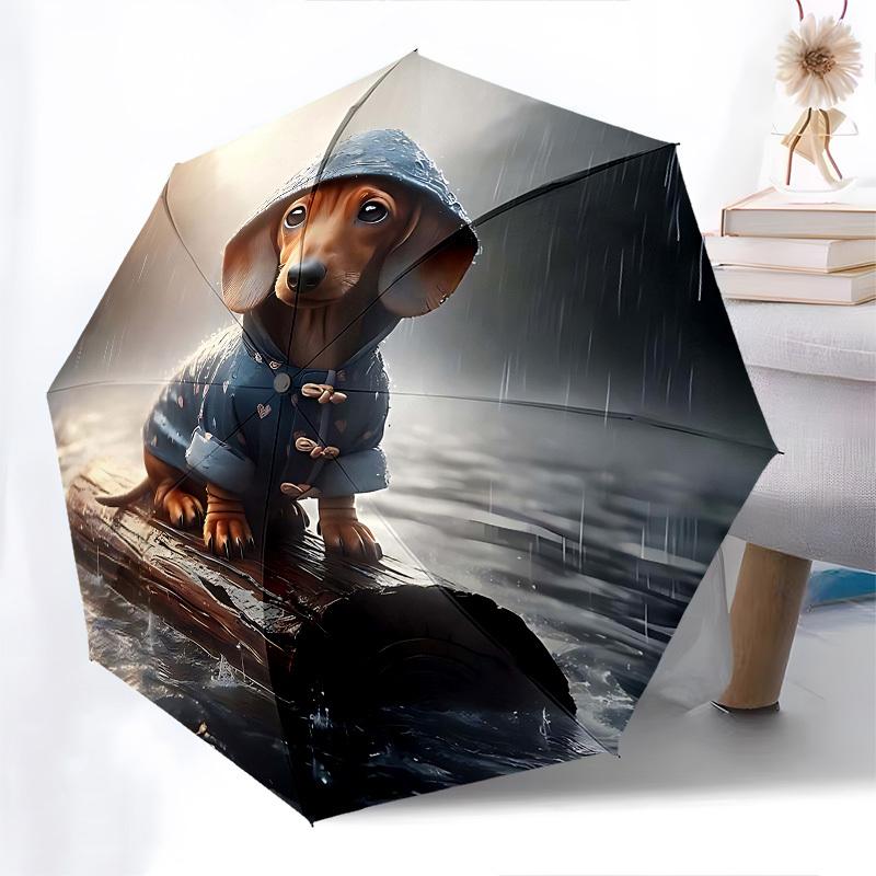 1pc raincoat dog umbrella with 8 iron ribs and a plastic handle, automatic opening and closing, and daily use.1020