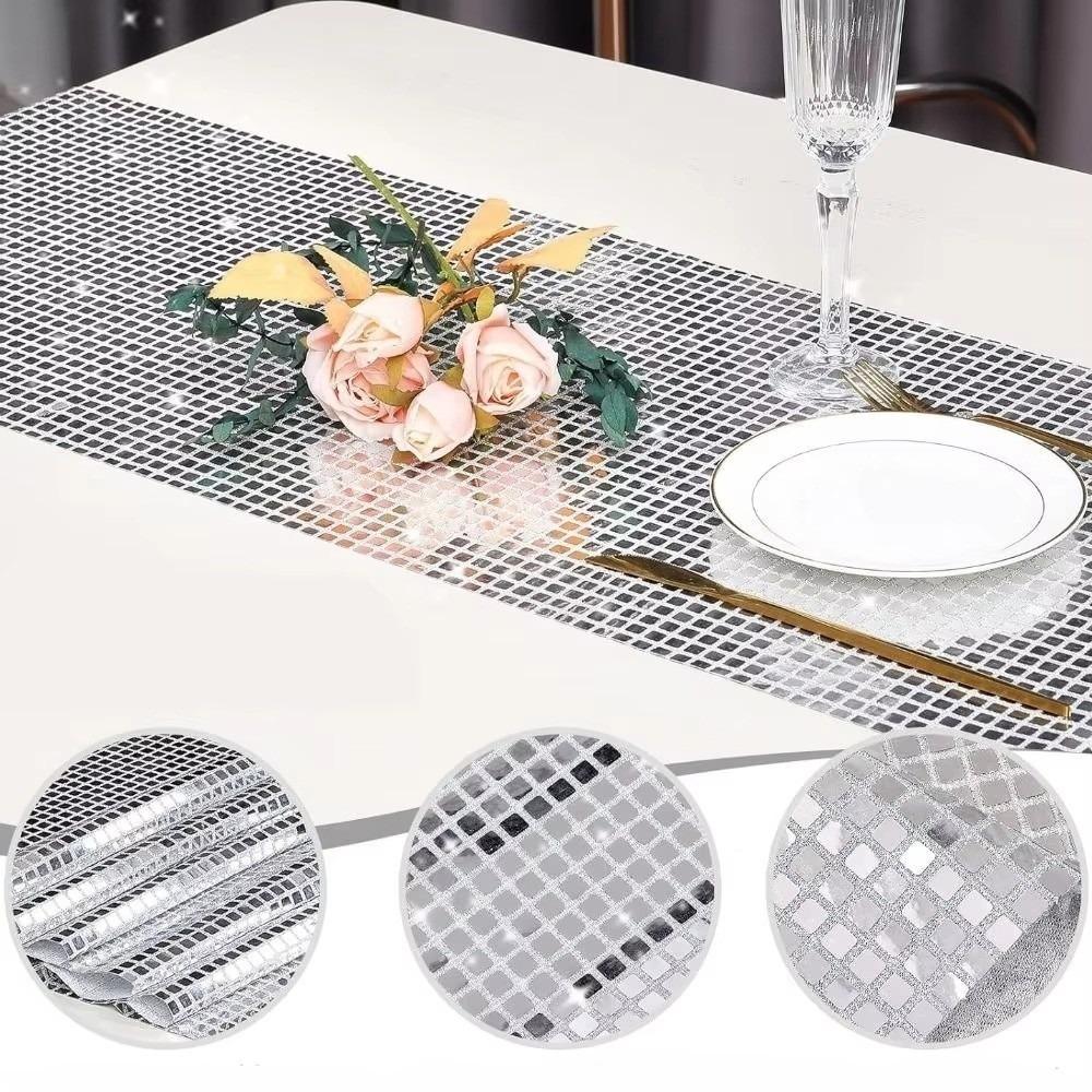 30*120cm Table Cover Mirror Glitter Sequin Tablecloth Dining Table Decoration Festival Supplies