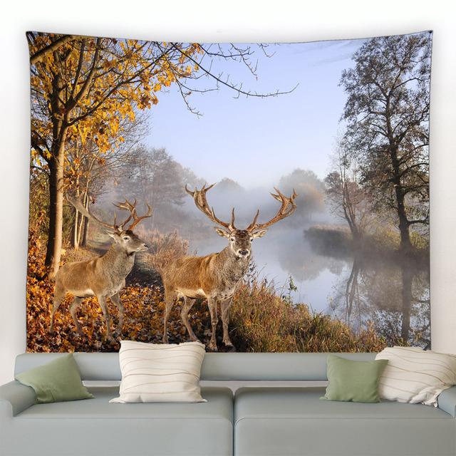 Waldtier-Wandteppich, wilder Leopard, Tiger, Bär, Pflanze, Natur, Landschaft, Wandbehang, Strandmatte, Raumdekoration, Heimdekoration