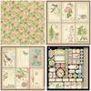 12 Sheets Retro Plant Tea Background Collage Paper for European and American Themes