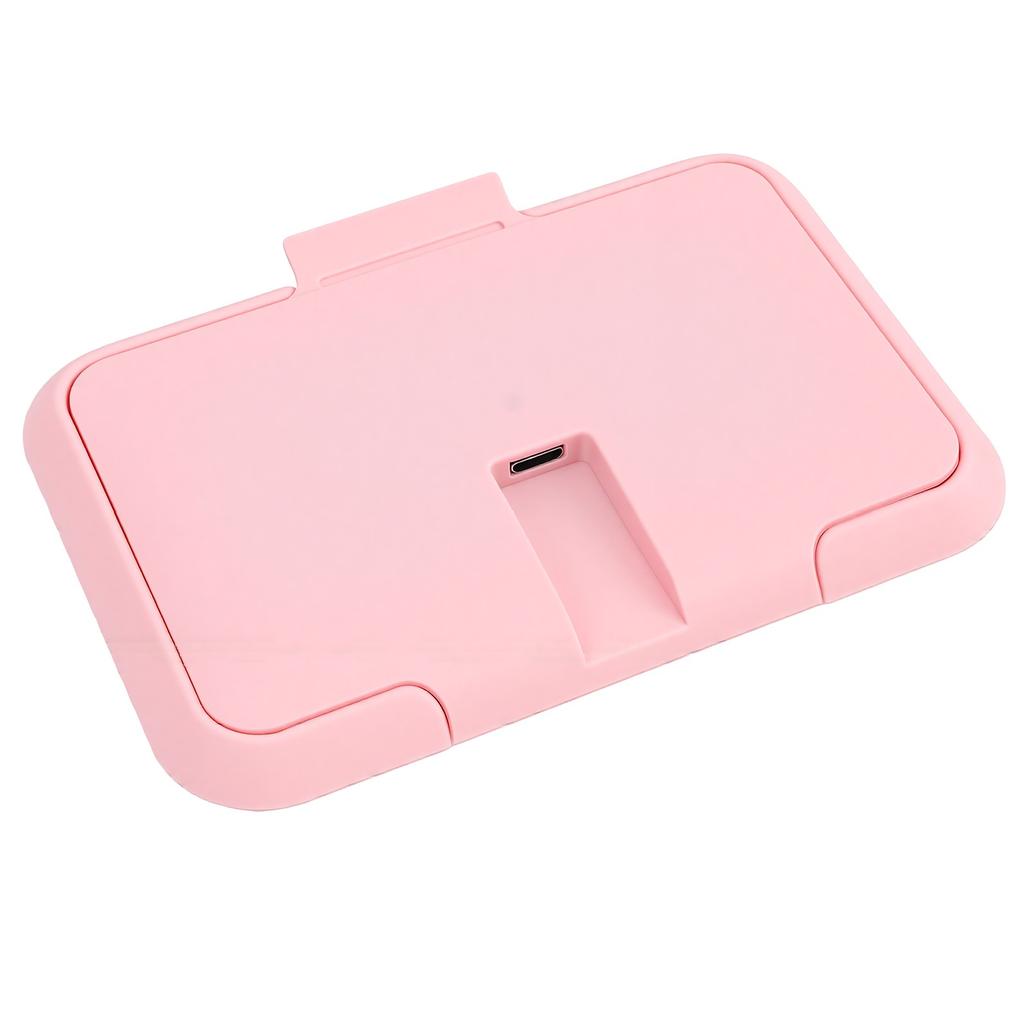Baby Wet Wipes Warmer Dispenser Large Capacity Top Heating Wipe Warmer Holder USB Powered for 10 Hour Warmth Pink