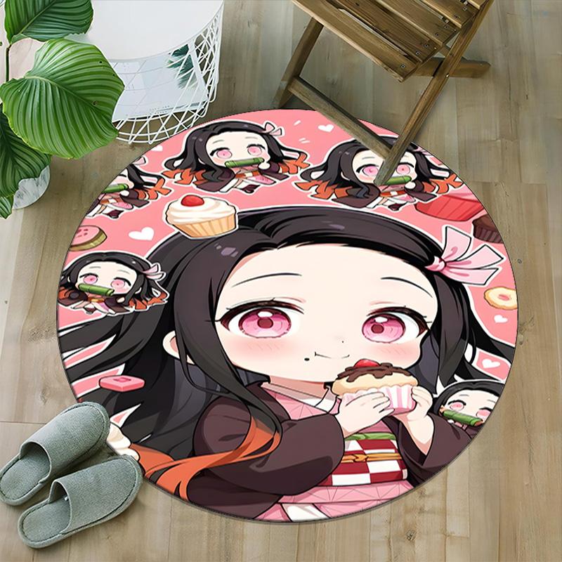 1pc Nezouko Carpet, Round Rug, Comfortable, Suitable for Entryways, Living Rooms, Office, And Bedrooms, Christmas Decoration
