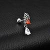 Vnox Stainless Steel Angel Wing Stud Earrings with Zircon, Gothic Vintage Style Earrings for Men Women, Hypoallergenic Gift Idea