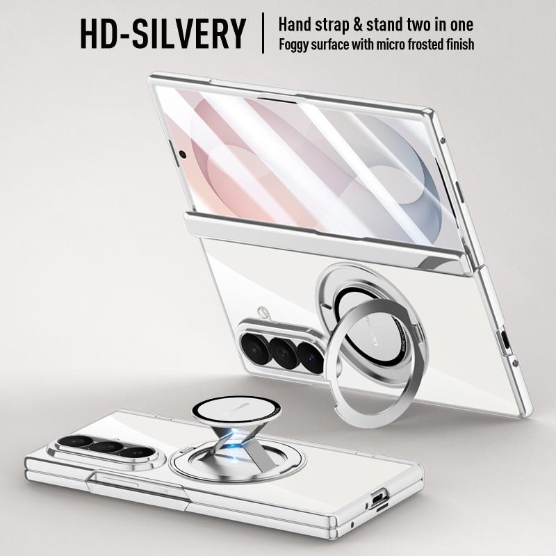 Custodia con Cavalletto Magnetico Rotante a 360° per Samsung Z Fold 8 Ultra Vetro Temperato per Anello di Supporto con Assale Magsafe Copertura