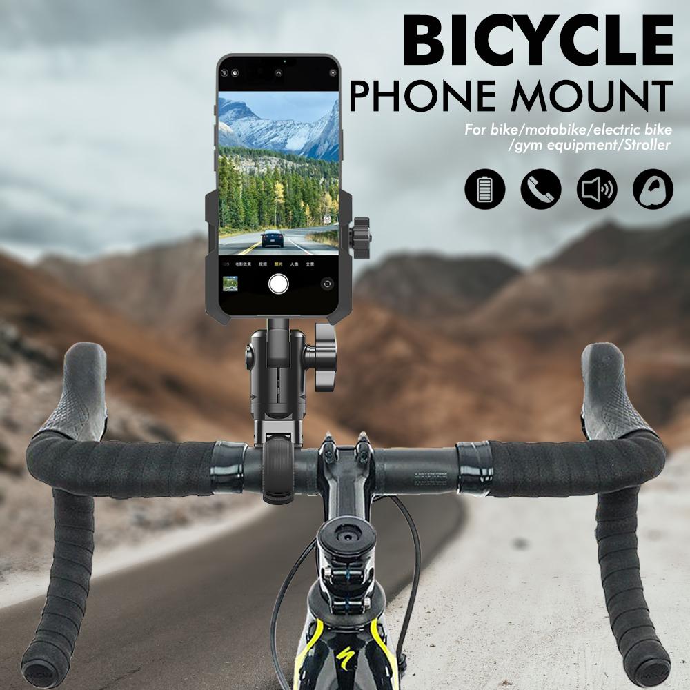 Bicycle Phone Mount 360 Degree Multi-angle Regulation for Bike/Motobike/Electric Bike/Gym Equipment/Stroller