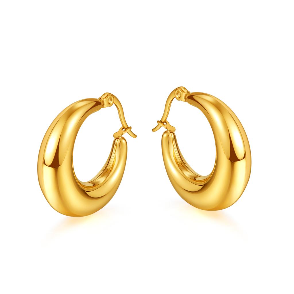 OPK Fashion Hollow Stainless Steel Earrings Golden Earrings Girl