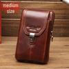 Xiaoduoli Men's Genuine Leather Mobile Phone Waist Bag - 5.5/6 Inch Cowhide Retro Mini Belt Bag