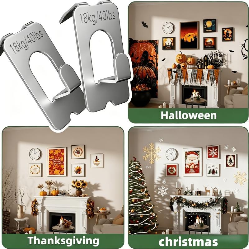 8/20 Pcs Heavy Duty Claw Picture Hangers 40 Lbs Weight Limit Drywall Hooks for Office Home Wall Art Display