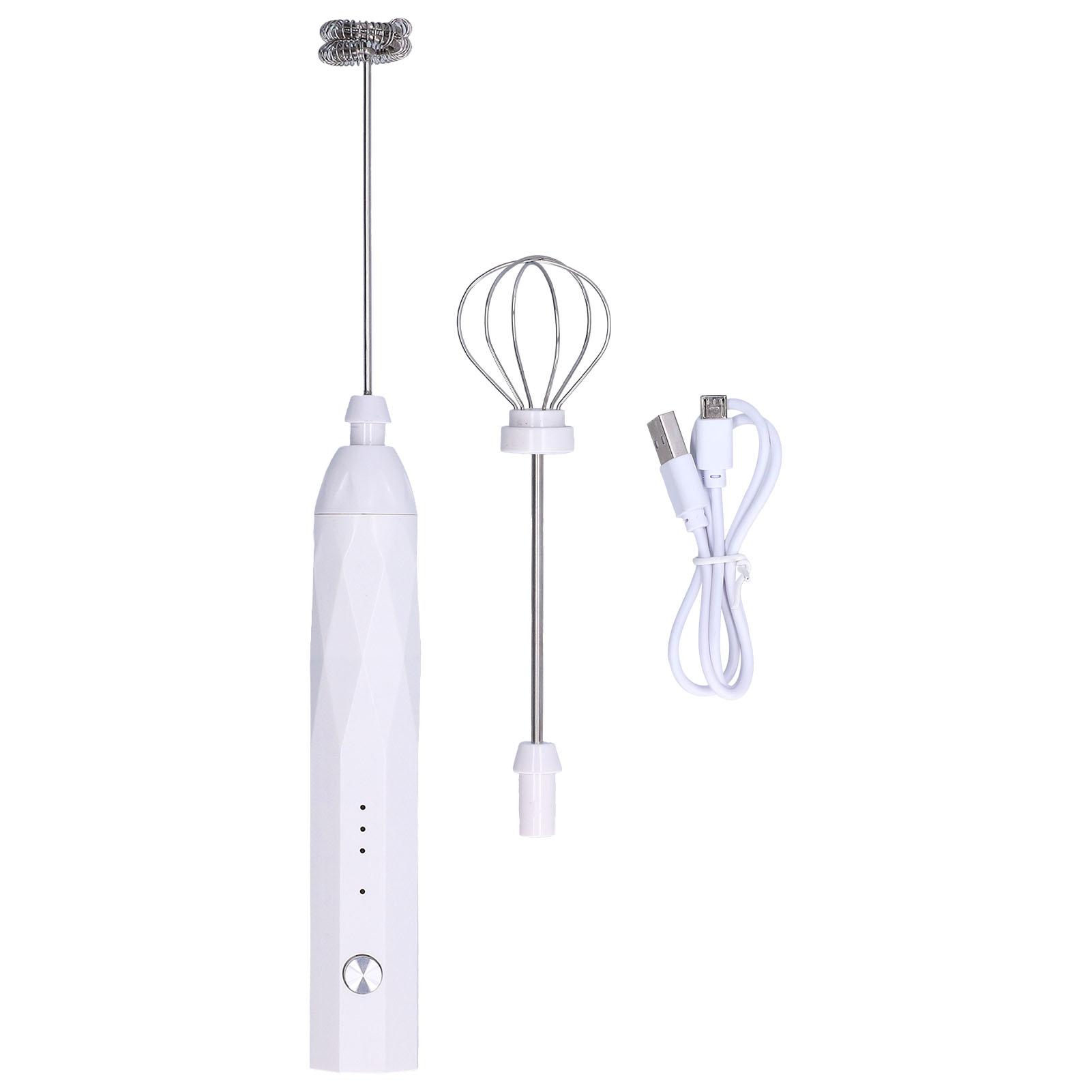 

Ручной вспениватель 3 уровня, регулируемый, USB-зарядка, низкий уровень шума, профессиональный кофе-миксер для домашнего кофе белый