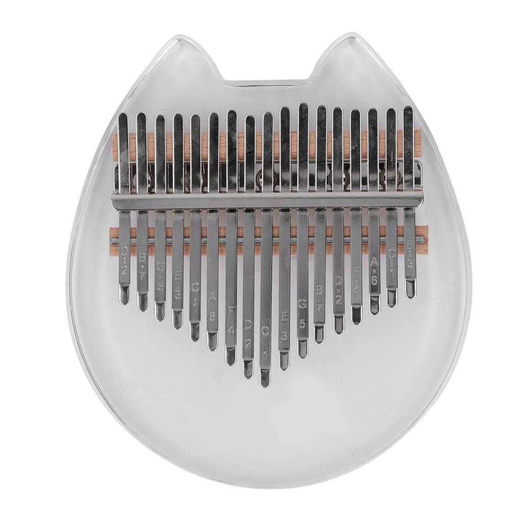 Thumb Finger Piano 17 Key Acrylic Transparent Bear Pattern Board Easy Playing Kalimba Instrument