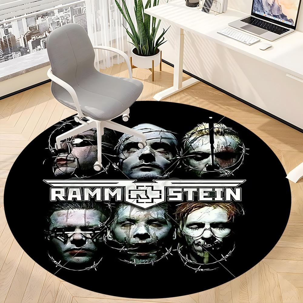1PC RAMMSTEIN Band Logo Office Round Rug - Perfect for Office or Study Decor, Non-Slip Backing, Decorative Floor Mat Yy250916078