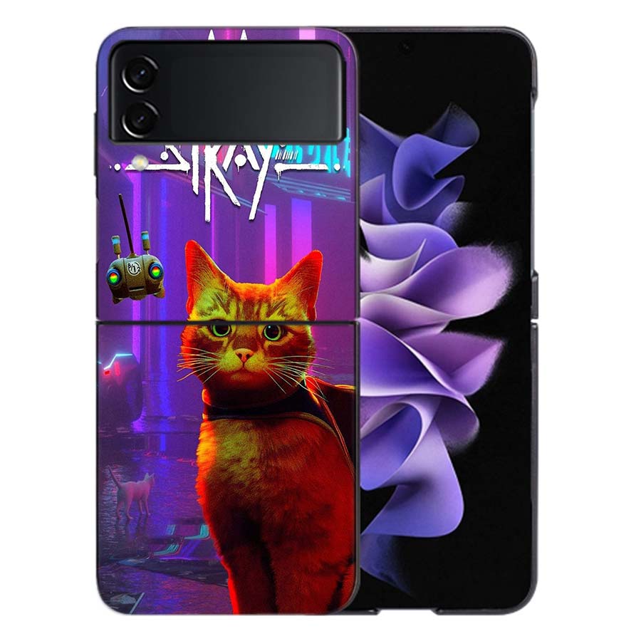 Game S-Stray Cat Phone Case For Samsung Z Flip 6 7 5G Galaxy Z Flip 5 4 3 5G Cases Shockproof Hard Cover TPU