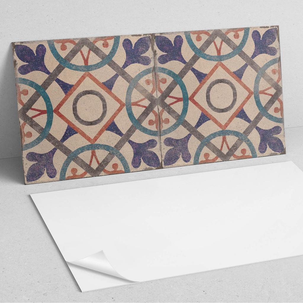 Paczka Kafelków Winylowych Samoprzylepnych Wzór Geometryczny Z Okręgami 10X40X20 Cm