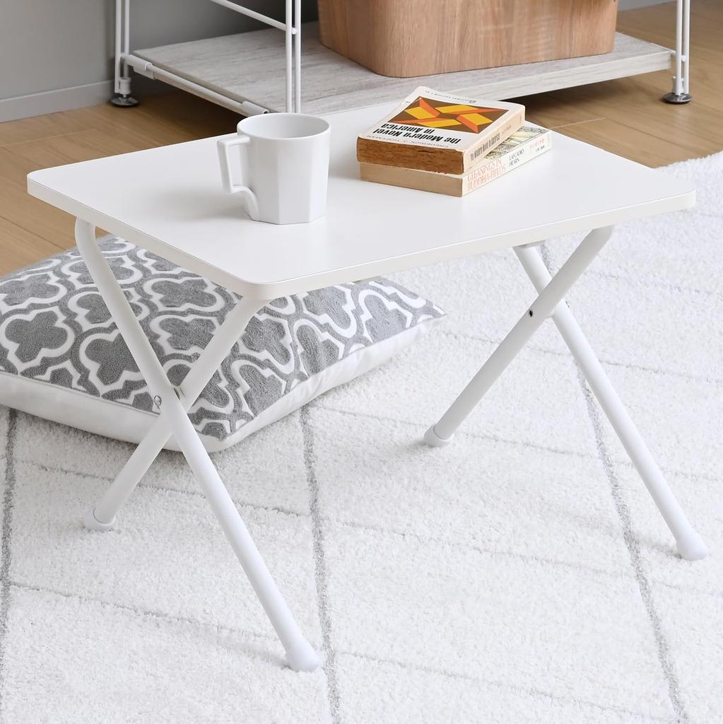 YAMAZEN Folding Coffee Mini 50cm Wide X 44cm Deep X and Heat Perfect for Single Fully White RYST-5040L (WH/WH2) Table, Table, 35.5cm High, Scratch,