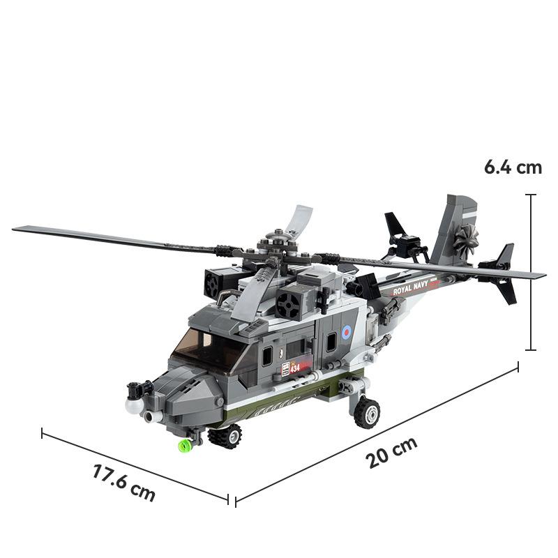 

2024 Military WW2 Britain Fighter Bobcat Helicopter Army Building Blocks UK Aircraft Weapon Model Army Soliders Bricks Toys Gift