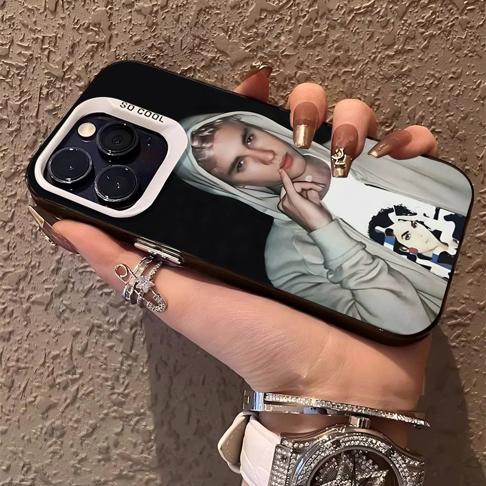 Singer J-Justin B-Bieber Colorful Silver For IPhone 17 16 15 Pro Max 14 13 12 11 Pro Plus Phone Case