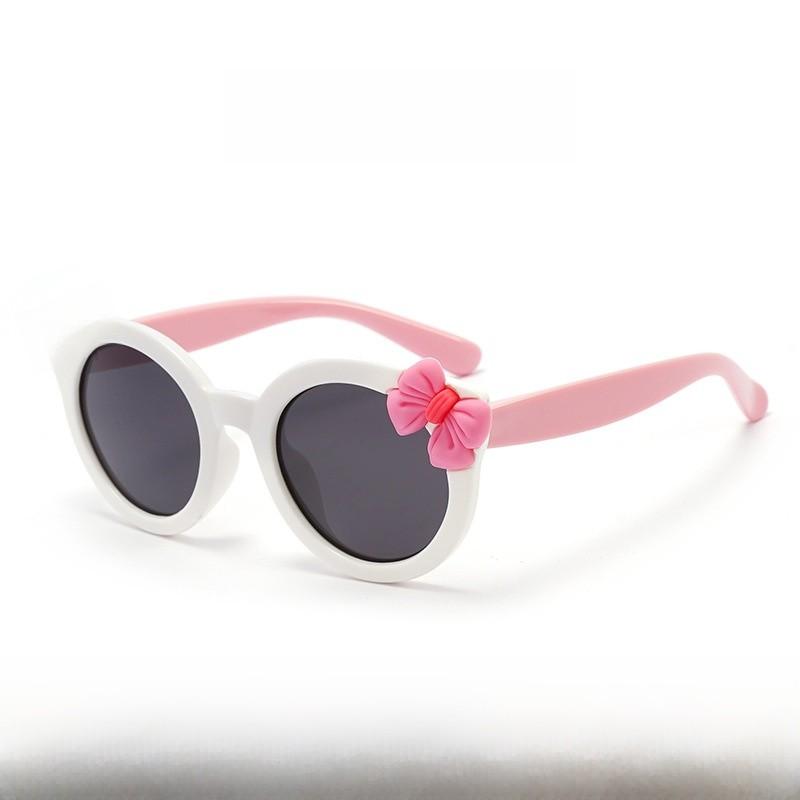 

Kids Cat Eye Sunglasses With Soft Silicone Frames Uv400 Polarized For Summer Fun молочный белый