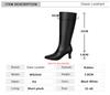 Fashion Autumn Winter Women Knee High Boots Chunky Spike Heel Sexy Dress Casual Party Lady White Black Pointed Toe Zipper Long Boots