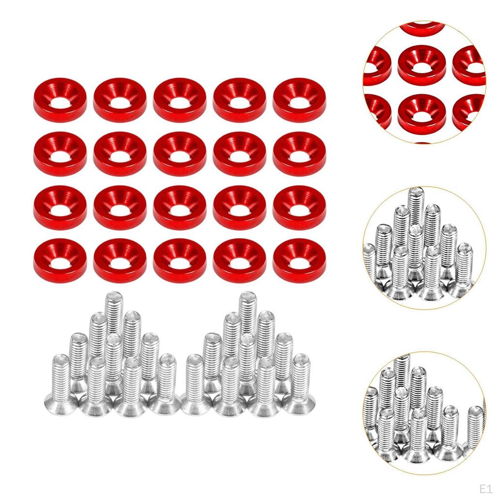 20 Stück Kennzeichenbefestigungen M6 (1/4 ") mit Unterlegscheiben für Fahrzeuge