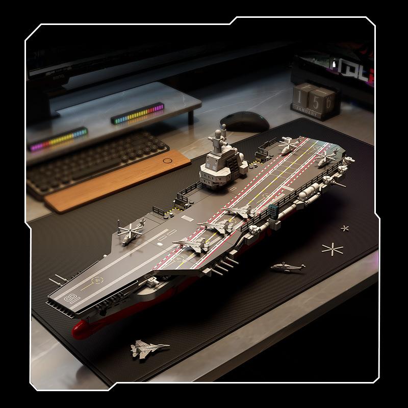 690 stk Militærserie Kinesisk marine Fujian hangarskip Barnas byggeklosser Leker Ingen eske