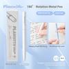 Planwith Rotating Metal Pen 0.5mm Aluminum Alloy Ballpoint Gel Pen 180° Anti-Roll Design Smooth Writing Office School Supplies