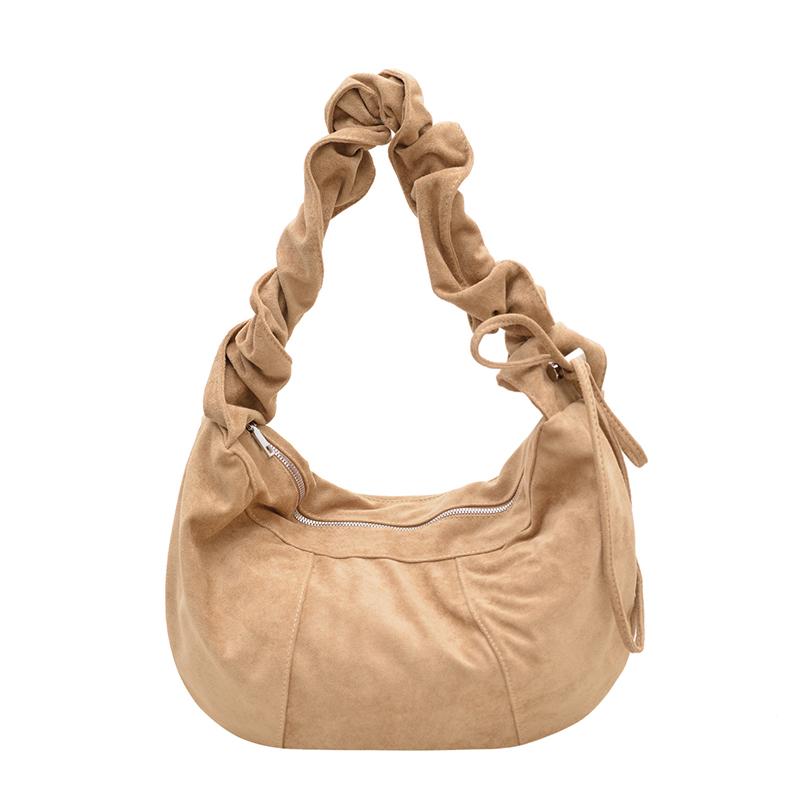 

Sewing Thread Faux Suede Solid Color Crossbody Bags Fashi Sweet Youth Handbags High Quality Versatile Women s Shoulder Bags абрикосовий
