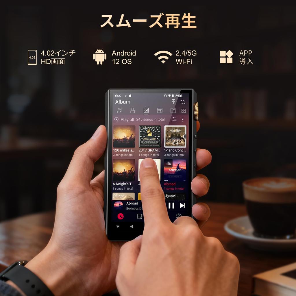 160GB Spotify-compatible player, Hi-Res MP3 player, DSD512 audio player, HIFI, Bluetooth 5.0, WiFi compatible, 4.4mm balanced jack, dual ESS DAC, 4.02