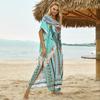 Cotton Print Loose Plus Size Dress Beach Jacket Vacation Dress Bikini Blouse Swimsuit