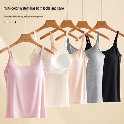 Damen Sommer Brustpolster Camisole Weste - Dünne, ärmellose Basisschicht, Oberbekleidung, Tanzbekleidung oder Dessous-Top